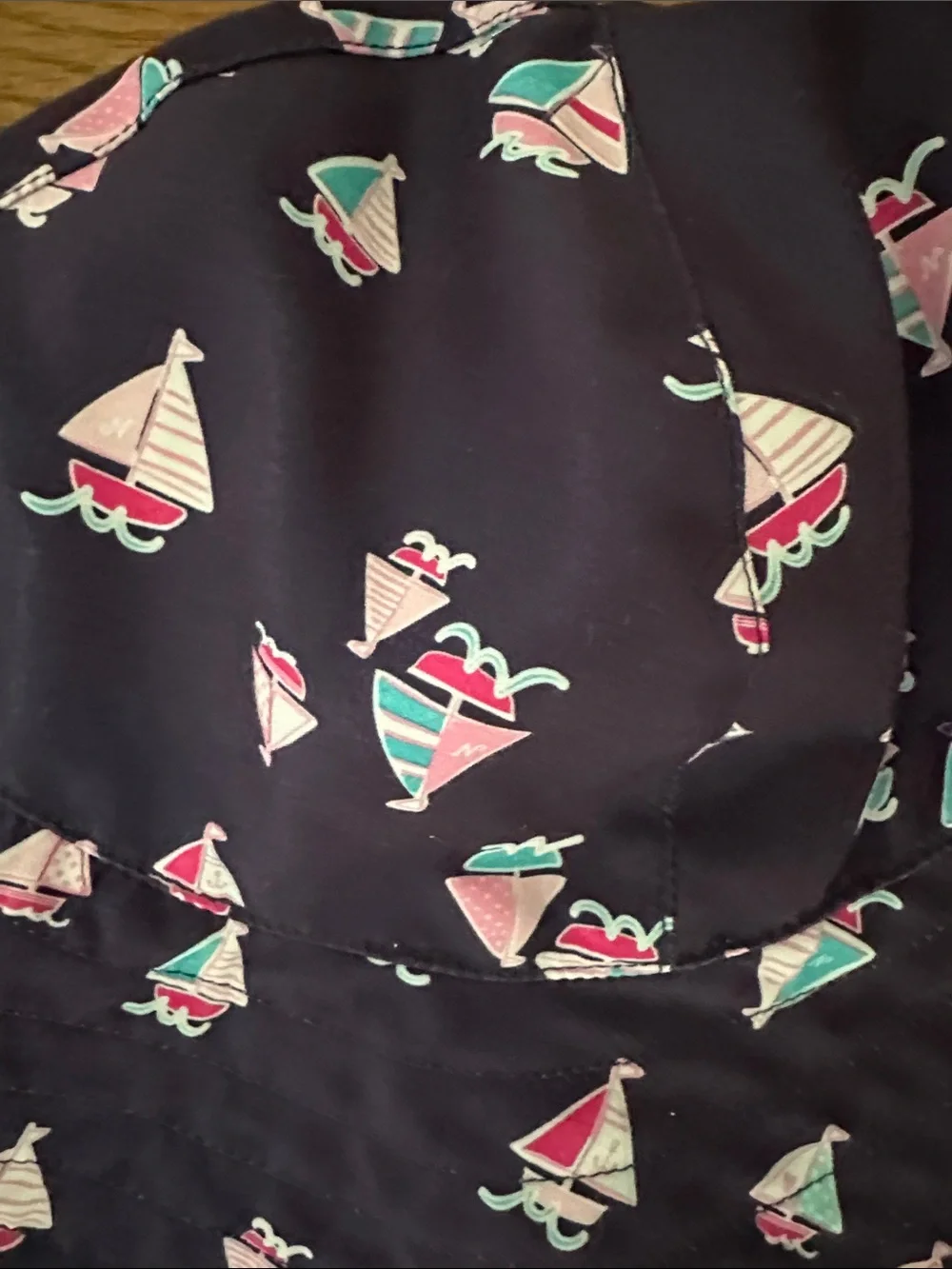 Nautica girls sunhat Navy Sailboat Print Kids Sun Hat girls 5-6 summer